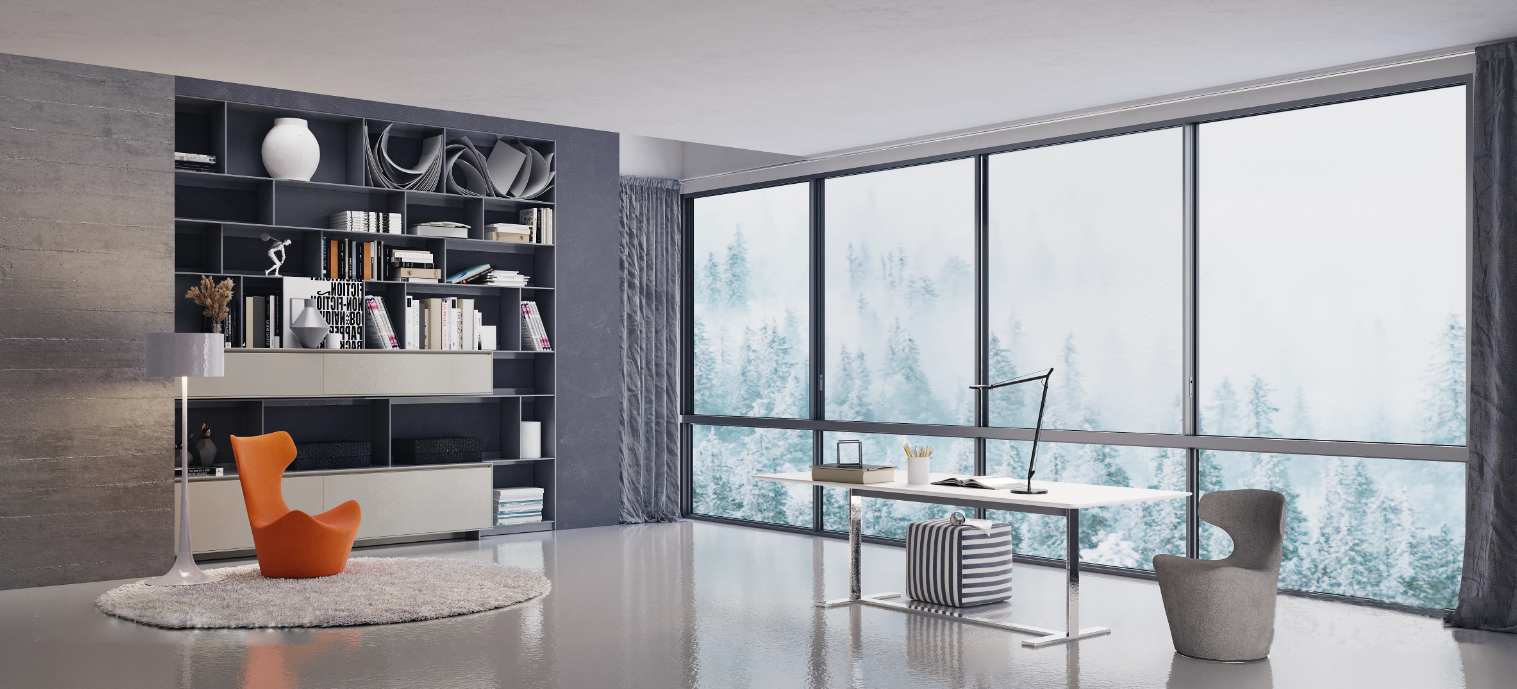 三軌帶紗全隱推拉窗